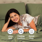 Full XL Bed Sheet Set - 4 Piece Extra Long Extended Full XL Sheets - Soft, Breathable & Cooling - Fits 8” to 16" Mattress w/ Deep Pockets - 54" x 80" - Easy-Fit, Wrinkle & Fade Resistant - Sage Green