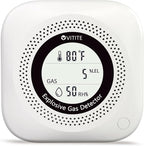 3 in 1 Natural & Propane Gas Detector, Plug in Natural Gas, Propane, Temp, Humidity and Explosive Gas Alarm; Design for Home, Apartment & RV; with LCD Screen (White)