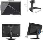 Suprlipy 10 inch FHD Small IPS Monitor LCD Display Screen 1920x1200 60Hz 16:10 with BNC VGA AV Input Built-in Lounspeakers for CCTV Security Camera DVR PC STB Game Console