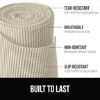 GORILLA GRIP powerGRIP Drawer Shelf and Cabinet Liner, Thick Strong Hold, Non-Adhesive Liners Protect Kitchen Cabinets and Cupboard, Bathroom Drawers, Easy Install, Breathable Mat, 20" x10', Cream