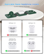 Iseyyox 3 in 1 Wireless Charger for iPhone - Foldable Charging Station Travel Charging Dock Compatible with iPhone 16 15 14 13 12 Pro Max Plus Watch & Airpods