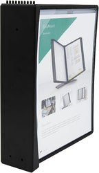 Tarifold DJOIS Wall Mount Reference and Display System – 10 Double-Sided Letter Pockets – 20 Sheet Capacity – Durable ABS & Metal – Easy-Load – Black (EZW771)