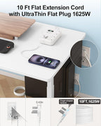 Beeiker 6 USB(2 USB C) Surge Protector Power Strip- 10 Ft Extension Cord with 24W USB Charging Station and 4 Outlets, Long Flat Extension Cord with Multiple Outlets for Travel Home Office Dorm White