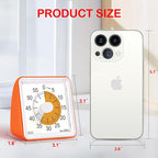 Secura 60 Minute Essential Visual Timer for Kids, Countdown Clock Timer for Special Education, Classroom, School, Desk, Home, Office, Silent Non-Ticking Time Management Tool (Orange & Orange)