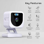 Geeni Mini 1080P Indoor/Outdoor Security Camera 2-Pack, Smart WiFi Cameras with Motion & Sound Detection, Night Vision, 2-Way Audio, Cloud & MicroSD Card Storage, Compatible with Alexa & Google