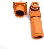 1 Set Battery Energy Storage Connector, 120A 25mm² High Current Connectors Quick Plug Terminal Orange Right Angle Plug and Socket IP67 Waterproof Power Adapter Crimping Wiring (120A, Orange)