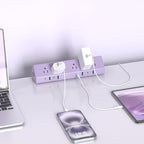 Jgstkcity Desk Clamp Power Strip,65W Fast Charging Station,4 USB-C,4 USB-A,1200J Surge Protector,ETL Listed,1875W Extension Cord,Multiple Outlets for Home, Office (Purple, 6 FT Cable)