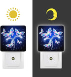 YKJAHSD Butterfly Night Light, Plug into Wall Decor Nightlights for Bedroom, Bathroom, Hallway, Kitchen, with Dusk to Dawn Light Auto Sensors LED Night Lights for Boys Girls Women Men Room Gifts
