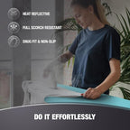 COTTY HOME Extra Thick Ironing Board Covers with Pad Standard Size 15x54, Heat Reflective Full Scorch Resistant Padding, Snug Fit Non-Slip Nose Pocket Fastener Straps Elastic Edges, Turquoise
