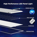 AIKVSXER 2 Pack 2x4 LED Flat Panel Light - Selectable 5 CCT 3000K-6500K & 5 Wattage 30-70W 7700Lm 0-10V Dimmable 2 x 4 led Drop Ceiling Light Fixture 120-277V for Commercial and Home