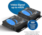 OREI HDMI Over Ethernet Extender with HDMI Loop Out, Bi-Directional IR, and PCM2.0 Audio – Extend 1080p@60Hz Up to 492ft Over CAT6/7