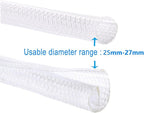 QCSIW 25ft 1 Inch White Cable Sleeve – Split Wire Loom Tubing Cord Protector – Flame Retardant Polyester Cable Cover for Desk, TV, PC Setup – Protects Cords from Pets & Organizes Wires