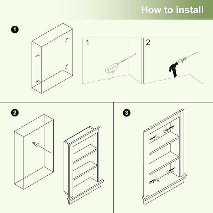 Recessed Medicine Cabinet for Bathroom Cabinet with Storage,14x24 in Wall Shower Niche Insert,3-Tier Bathroom Niche for Shower Wall,Recessed Wall Insert for Drywall,Fully Assembled,MDF