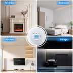 2 in1 Smoke Detector Carbon Monoxide Detector Combo,with LCD Digital Display and Sound Warning Test Button，Battery Powered，Easy Installation, for Home, Bedroom, Kitchen(2PACKS)