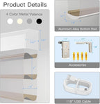 Tokblind Motorized Shangri-La Sheer Shade with Remote Control, Blackout Electric Roller Blinds Compatible with Alexa via Hub, Rechargeable Smart Window Shade Custom Size(Blackout Coffee)
