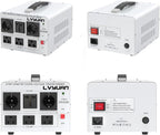 LVYUAN Heavy Duty 3000W Watt Voltage Transformer Converter Step Up/Down Converter 110/120 Volt - 220/240 Volt with 3 US,2 European,1 Universal Outlets and CE Certified,Circuit Break Protection
