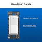 Lutron Claro Smart Switch 3-Way Kit for Caseta Smart Lighting, Includes Wall Plate, Pico Paddle Remote, and Bracket, Neutral Required, DVRF-PKG1S-WH