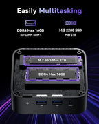 ACEMAGIC Mini Pc 11 Pro, Processor N95 (Beat N100/N150) up to 3.4 GHz Mini Computers, 16GB DDR4 512GB SSD, 4K Dual Display WiFi BT VESA Micro Small Pc for Business and Home, Mini Desktop