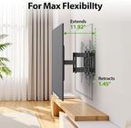 USX Mount Ultra Slim TV Wall Mount for 37-90 inch TVs, Low Profile Full Motion TV Mount with Swivel Articulating Dual Arms, Wall Bracket for Max VESA 600x400mm Holds 120lbs, Fits 16"/18"/24" Studs
