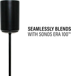 Sanus Speaker Stand for Sonos Era 100 Speakers - Height Adjustable Single Stand w/Easy 3 Step Install - Includes Rubber Feet & Carpet Spikes - Black