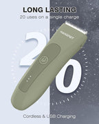 MANSPOT Manscape Hair Finishing Trimmers, Pubic Hair Trimmer for Men and Women, Electric Ball Trimmer Pubic Shaver,Hypoallergenic Ceramic Blade Heads,Waterproof Wet/Dry Groin Shaver,20 Times Usage