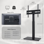 AX WABER Universal TV Floor Stand with Mount for 27 to 65 inch TVs,Swivel Standing TV Stand with 9 Level Height Adjustable,Space Saving Design Tall TV Stand for Living Room/Bedroom/Dorm/Corner Black