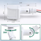 TREEWELL 2 Pack 240-Degree Replacement Motion Sensor, Adjustable LUX(5-300) & Time & Detection Sensitivity Up to 60 Feet Range, 3 Working Modes Outdoor Motion Detector for Security Floodlight, White