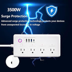 Matter Smart Power Strip,WiFi Flat Plug Strip with 4 Smart Outlets and 4 USB Ports, Voice/APP Remote Control,5 Ft Extension Cord Surge Protector,Compatible with Alexa, Apple HomeKit and Google