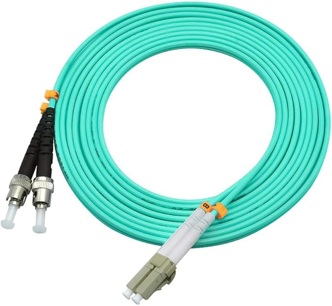 Jeirdus 20Meters 65ft LC to ST Duplex 50/125 10G OM3 Multi-Mode Fiber Optic Cable Jumper Optical Patch Cord LC-ST