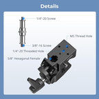 SmallRig Super Clamp Kit 2-Pack, Heavy Duty Max Load 33lb /15kg, with a 1/4"-20 & a 3/8"-16 Top Screw on a 5/8" Stud, for Photography Studio Video Camera Lighting, for Round Pipe and Flat Surface 5318