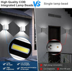 ledmo LED Up and Down Outdoor Wall Sconces White 6000K 20W High Power Aluminum Anti-Rust Exterior Light Fixture IP65 Waterproof Adjustable Light Beam 1800LM for House Home Patio Garage 1 Pack