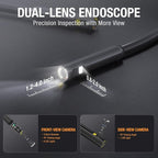 Dual Lens Endoscope with Light, Teslong USB-C Inspection Camera with 8+1 LED Lights, Flexible Waterproof Fiber Optic Snake Scope Compatible with iPhone 15, Android(16.5FT)