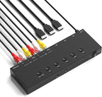 ZUZONG 2 AV to HDMI Converter + 3 HDMI2.0 Switcher(2 in 1) 2 Way RCA Composite to HDMI Adapter Support 4:3/16:9 Switching for N64 NGC WII Xbox PS2/3/4/5 DVD Xbox Series/ONE Switch/OLED