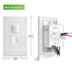 RAYZEEK Motion Sensor Light Switch, 10A, Single Pole, No Neutral Wire, PC Fireproof, 3-in-1 OCC & VAC & Manual On/Off Override Selectable, Motion Sensor Wall Switch for LED/CFL/Incandescent, UL Listed