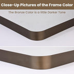 LOAAO 48”X36” Bronze Bathroom Mirrors for Vanity, Rounded Rectangle Brushed Bronze Metal Frame Mirror, Anti-Rust, Tempered Glass, Hangs Horizontally or Vertically