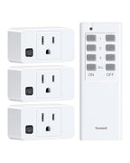 Remote Control Outlet, 200FT Long Range Wireless Light Switch, Mini Electrical Outlet Plug, 15A/1875W High-Power Switch for Lights, Fans, Household Appliances, FCC & ETL Listed (3 Outlets + 1 Remote)