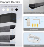 Tokblind Motorized Sheer Shade with Remote Control, Light Filtering Electric Roller Blind Compatible with Alexa via Hub, Rechargeable Smart Window Shade Custom Size (Light Filtering Black)