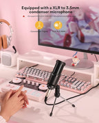 MAONO Podcast Equipment Bundle Audio mixer All-in-One Podcast Production Studio with 3.5mm Microphone for Live Streaming, Podcast Recording, PC, Smartphone, DJ MaonoCaster Lite (AU-AM200-S1)