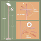 marctronic Pink Floor Lamp, 42W 4000LM Super Bright LED Room Lamp with Adjustable Reading Light,Dimmable Modern Standing Lamp with Remote & Touch Control for Room Bedroom Office Floor Light