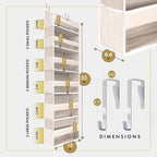 HOMELUX THEORY UPGRADED 6 Tiers Over The Door Organizer Hanging - 100D EXTRA THICK & 50lbs HUGE CAPACITY, 12 Side Mesh Pockets Over The Door Shoe Organizer, Hanging Closet Organizer (Ivory, 2pc)