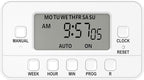 STANLEY 2 Grounded Outlet Digital Weekly Timer Security Mode 8 On/Off Program Repeat Weekly Manual ON Override Switch Easy Set Digital Bar Timer