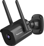Septekon 2K Outdoor Security Camera 3MP, 2.4G Wired WiFi Camera with Night Vision, IP66 Waterproof, AI Human Motion Tracking, 2-Way Audio, Black