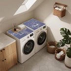 Esamploe Washer Dryer Countertop Mat,Washer and Dryer Topper Dust Proof Quick Drying Indicator Mat,Washer Dryer Covers Topper Anti Slip Protective Cover for Laundry Rooms and Kitchens(Blue)