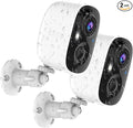 Security Cameras Wireless Outdoor,2K Indoor WiFi Wireless Cameras,Outside Battery Powered Cameras for Home Security,AI Motion Detection,Color Night Vision,Spotlight,Siren Alarm,SD/Cloud Storage,2Pack