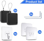 Rierdge 800g Set of 2 Punch-Free Automatic Sensor Door Closer, Multifunctional Drawstring Auto Door Closer for Residential Commercial Bedroom Room Storm (2 Pcs Black)