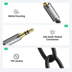 UGREEN Headphone Splitter 3.5mm Audio Stereo Y Splitter Aux Extension Cable Male to Female Dual Headphone Jack Adapter for Earphone Compatible with Switch 2/PS4/PS5 iPhone iPad, Tablet, Laptop, 7.87"