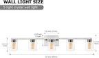 SADENICEL 5 Light Bathroom Light Fixtures, Brushed Nickel Vanity Lights Crystal Dimmable LED White/Neutral/Warm Bathroom Lights Over Mirror for Bathroom, Bedroom,Living Room (5 Light)