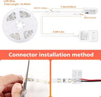 WOBANE White LED Strip Light, 16.4ft Motion Activated Light Strip with Remote and Adapter, Night Light, Dimmable, PIR Function, 300 LEDs Rope Light for Closet,Kitchen Cabinet,Room,Wardrobe,White