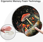 Ergo Comfort Gel Wrist Rest Mouse Pad-Ergonomic Office Mousepad with Wrist Support-Non-Slip, Design Desk Accessories Mat for Home&Game Decor Mushroom Star