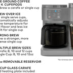 K Duo Coffee Maker for Hot and Iced Drinks, Single Serve KCup Pod Brewer and 12 Cup Carafe Drip Coffee Pot, 60oz Water Reservoir,Pause & Pour Feature, Perfect for Home & Office Use